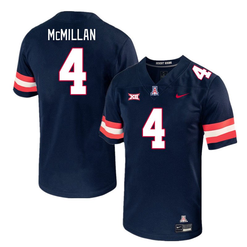 Men #4 Tetairoa McMillan Arizona Wildcats Big 12 Conference College Football Jerseys Stitched-Navy